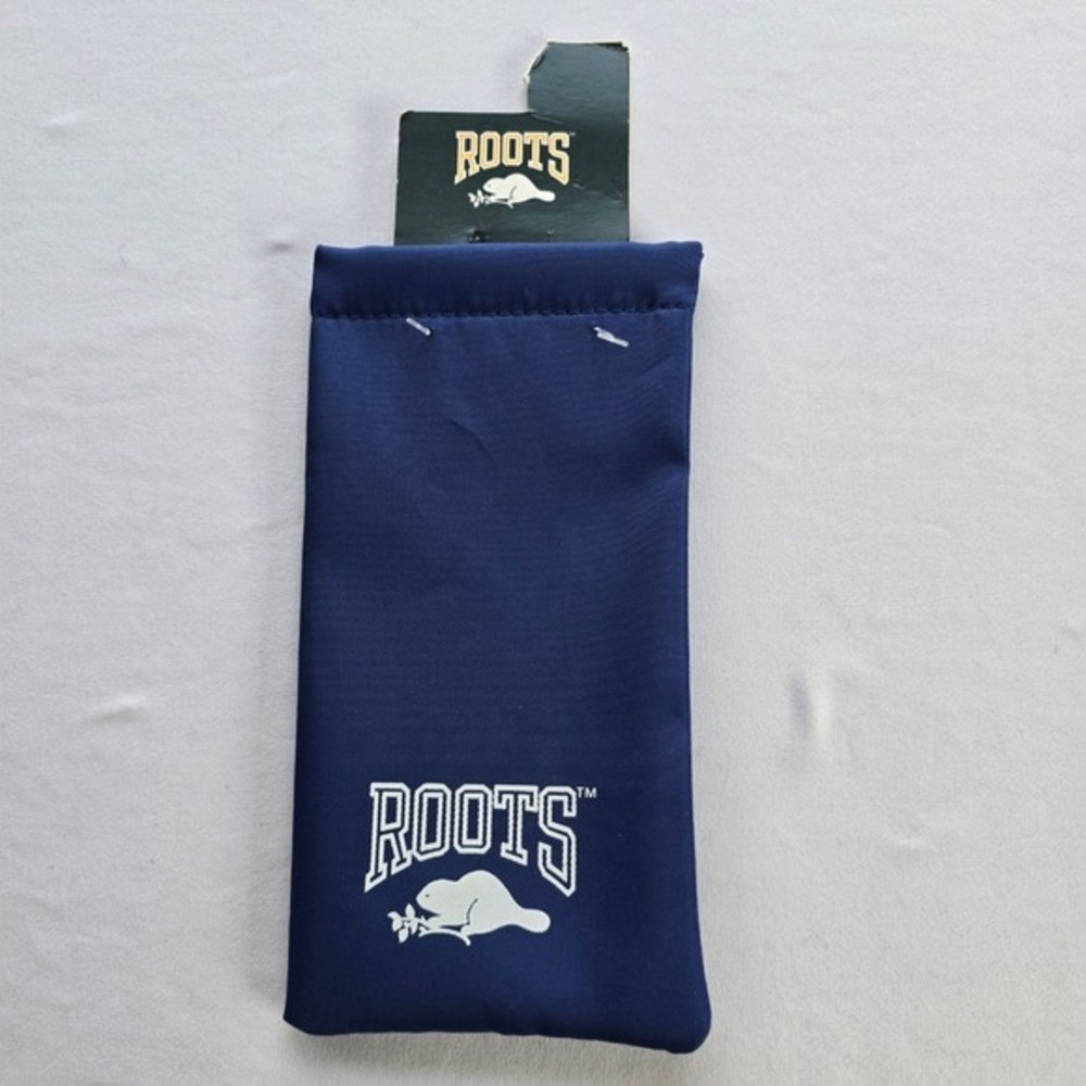 🆕️ ROOTS Navy Blue Polyester Pouch 100 UVA‎ UVB Protection Glasses Case